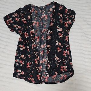 Rue21 Black Floral Women's Blouse
